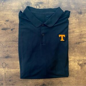 Nike University of Tennessee Men's Black Polo Shirt with Orange Logo